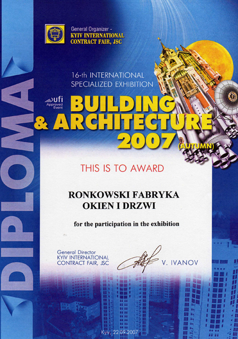 Certyfikaty - Building & Architecture 2007